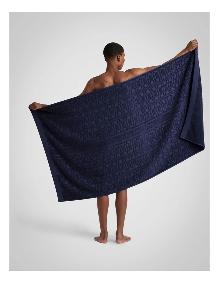 Checker Logo Beach Towel in French Navy image 2