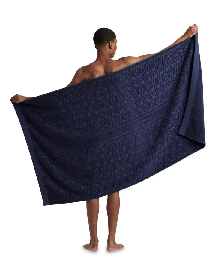 Checker Logo Beach Towel in French Navy image 2