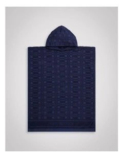 Checker Logo Poncho in French Navy