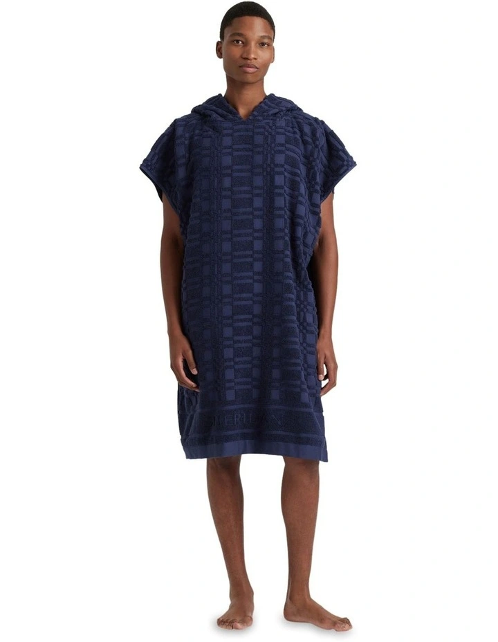 Checker Logo Poncho in French Navy image 2