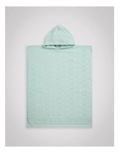 Checker Logo Poncho in Polar Blue