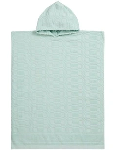 Checker Logo Poncho in Polar Blue