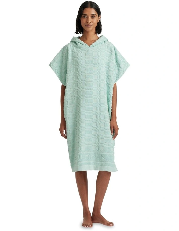 Checker Logo Poncho in Polar Blue image 2