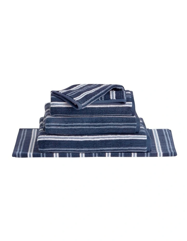 Living Textures Stripe Towel Collection in Navy image 1