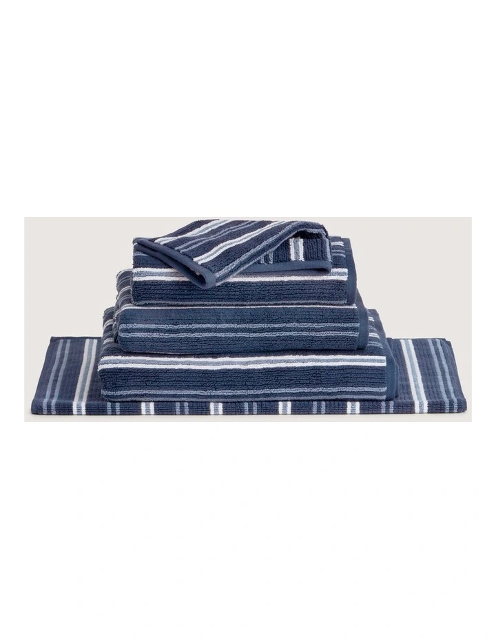 Living Textures Stripe Towel Collection in Navy image 1