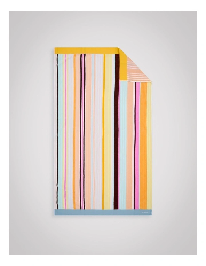 Seeker Stripe Beach Towel in Lemoncello image 1