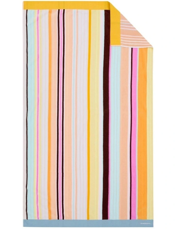 Seeker Stripe Beach Towel in Lemoncello image 1