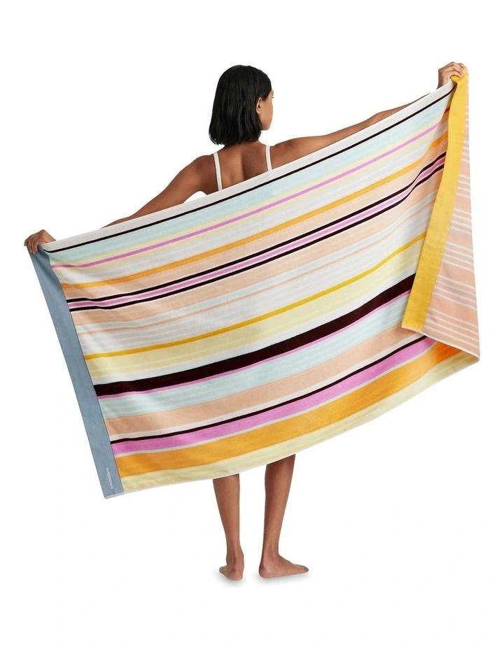 Seeker Stripe Beach Towel in Lemoncello image 2