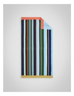 Seeker Stripe Beach Towel in Riviera