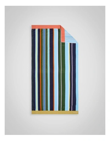 Seeker Stripe Beach Towel in Riviera