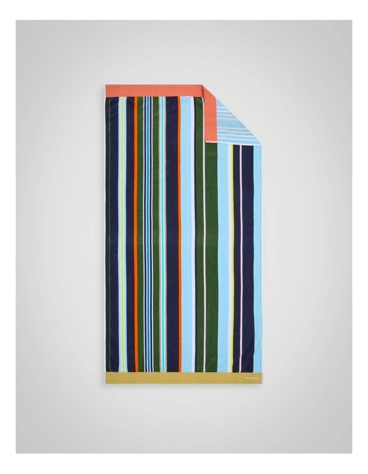 Seeker Stripe Beach Towel in Riviera image 1