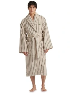 Aven Stripe Robe in Limestone