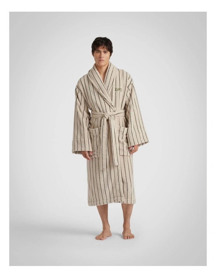 Aven Stripe Dad Robe in Limestone image 1