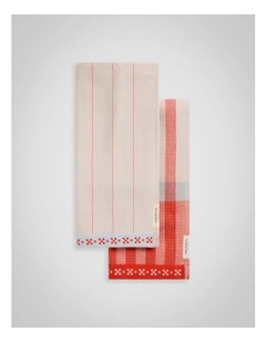 Caro Tea Towel Set Two Pack in Carnival