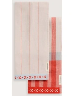 Caro Tea Towel Set Two Pack in Carnival