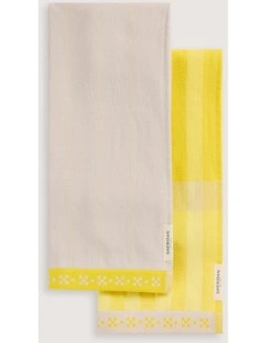Caro Tea Towel Set Two Pack in Sunlight