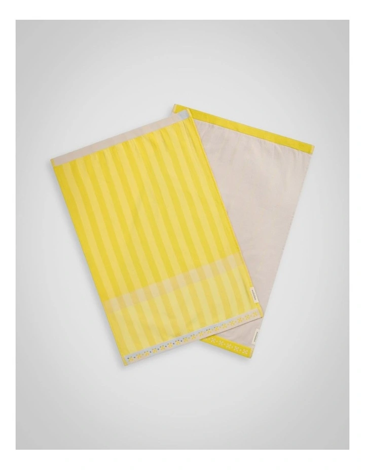 Caro Tea Towel Set Two Pack in Sunlight image 2