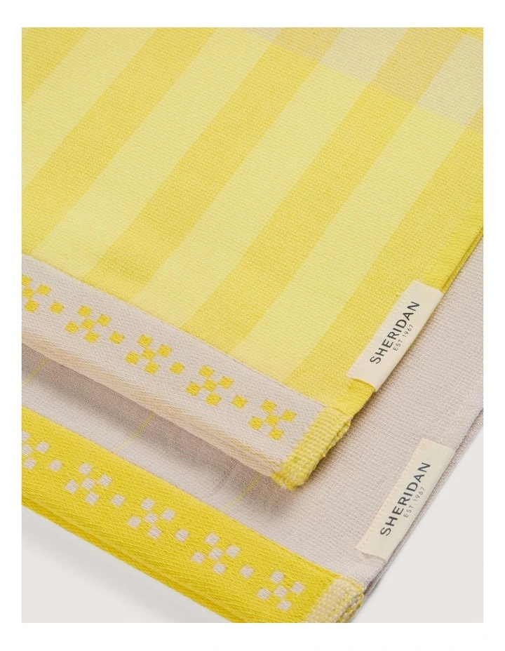 Caro Tea Towel Set Two Pack in Sunlight image 2