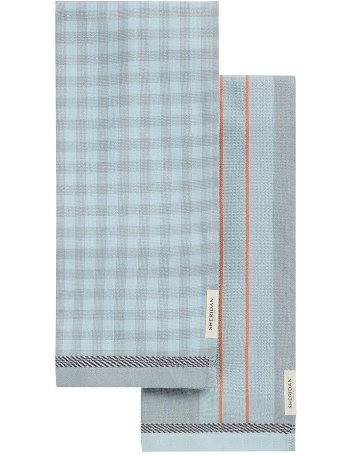 Este Tea Towel Set Two Pack in Moonsmoke image 1