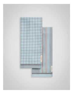Este Tea Towel Set Two Pack in Moonsmoke