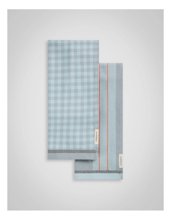 Este Tea Towel Set Two Pack in Moonsmoke image 1