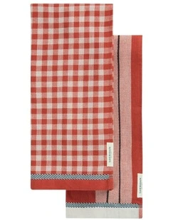 Este Tea Towel Set Two Pack in Relish