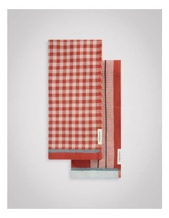 Este Tea Towel Set Two Pack in Relish