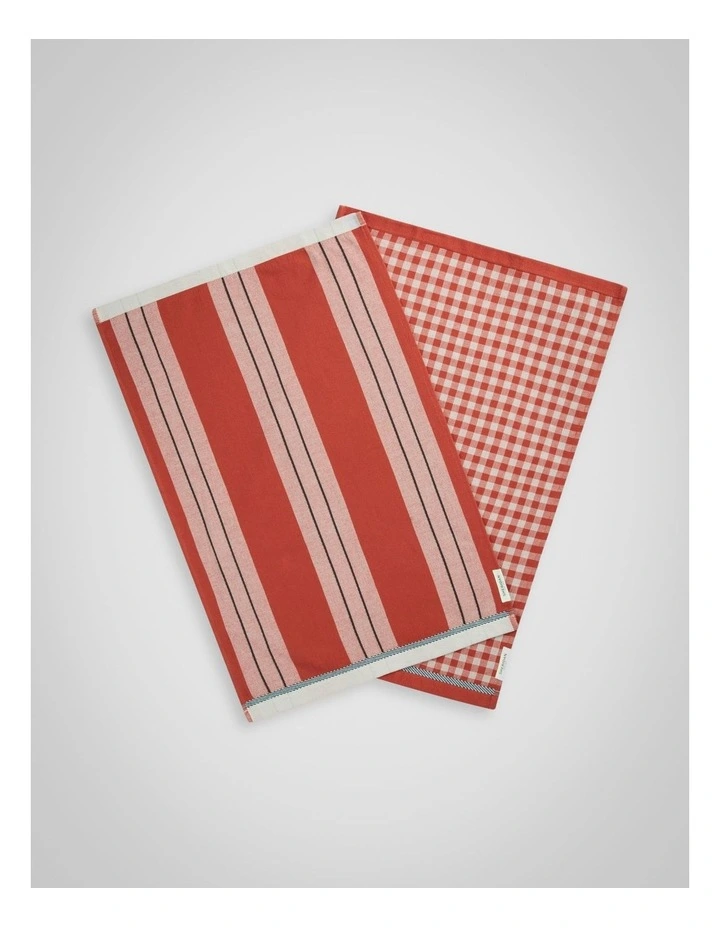 Este Tea Towel Set Two Pack in Relish image 2
