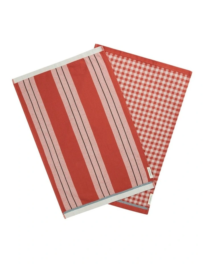 Este Tea Towel Set Two Pack in Relish image 3