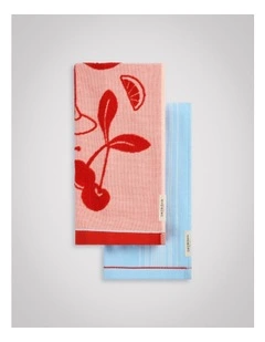 Tavola Tea Towel Set in Lychee