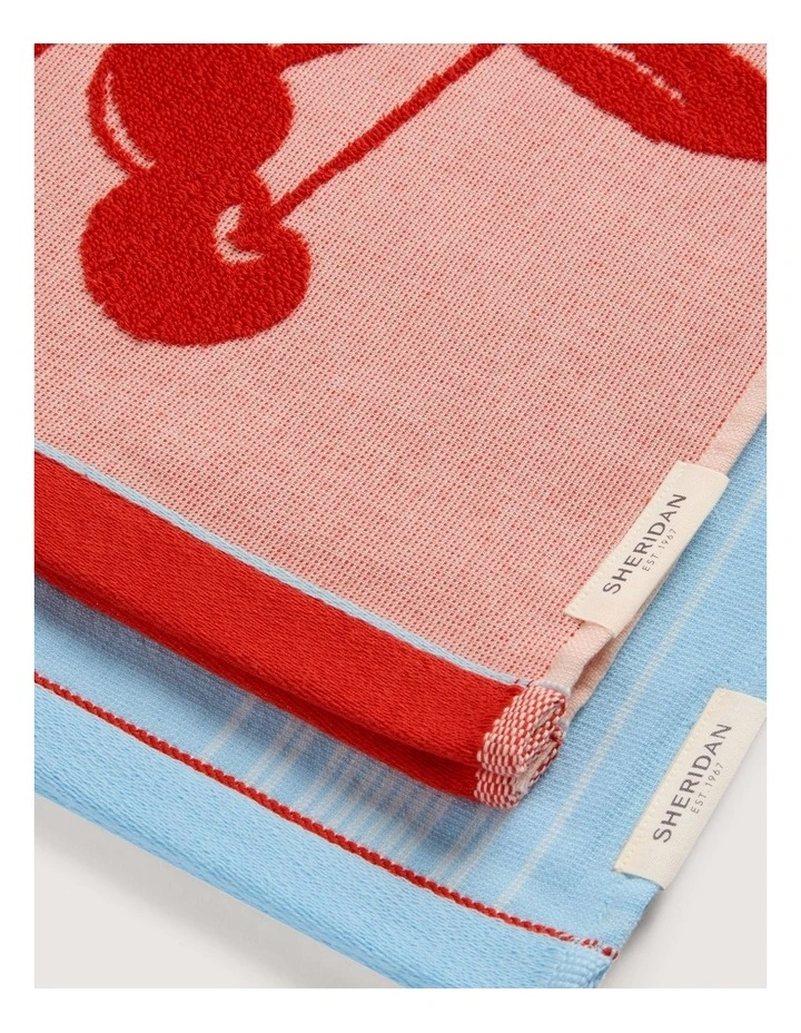 Tavola Tea Towel Set in Lychee image 1
