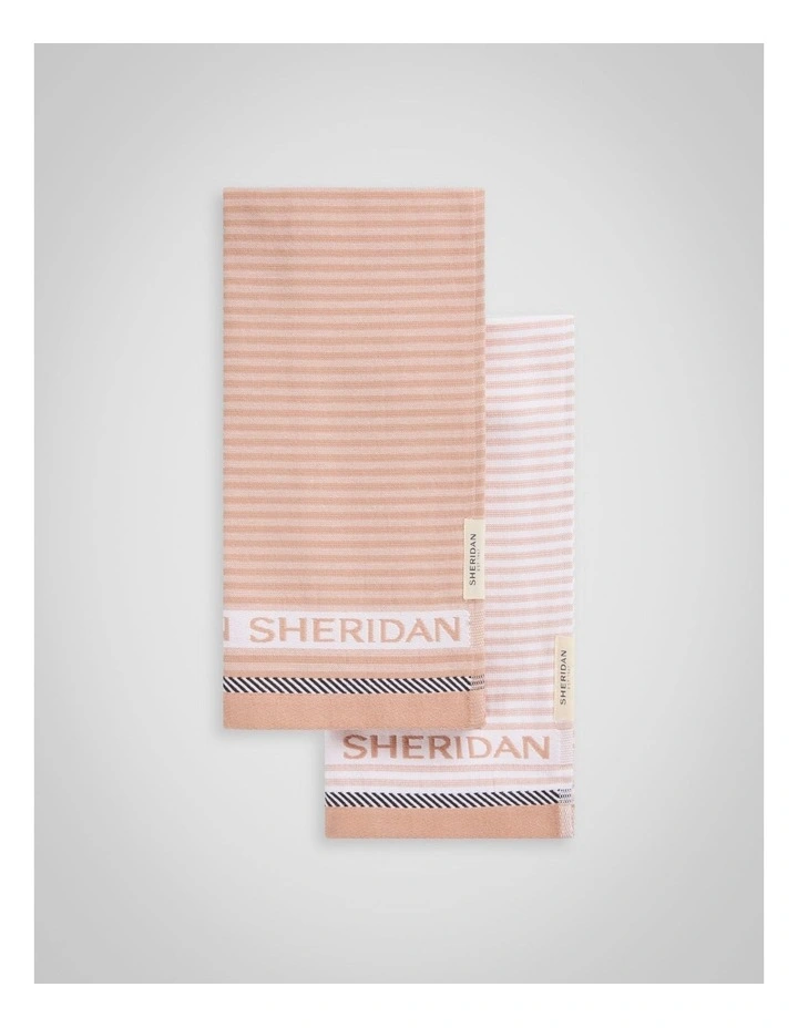 Vita Logo Tea Towel Set 2 Pack in Dune image 1