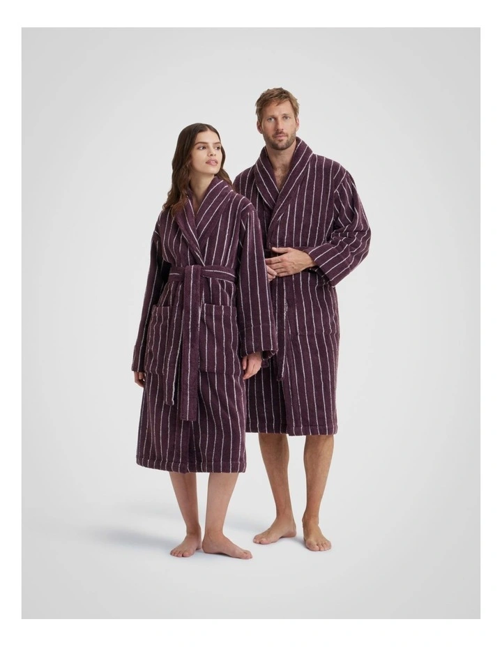 Aven Stripe Robe in Clove image 1
