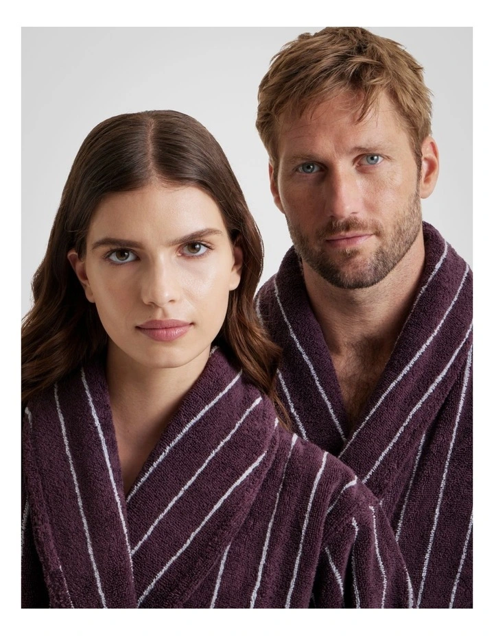 Aven Stripe Robe in Clove image 3