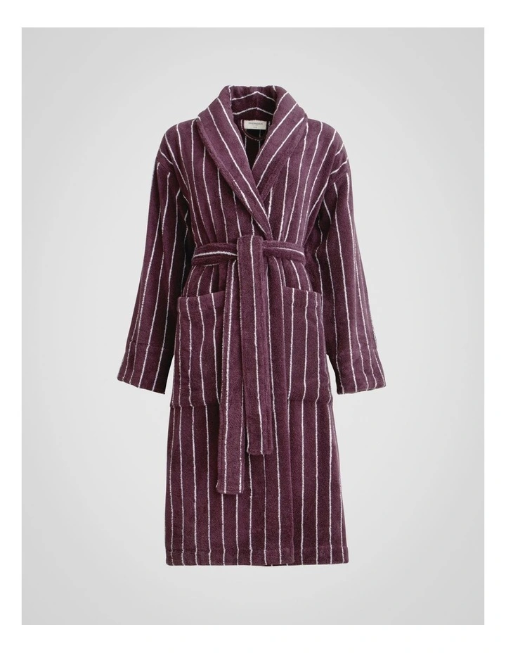 Aven Stripe Robe in Clove image 4