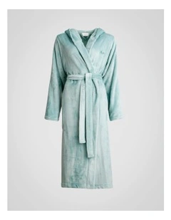 Elemental Hooded Plush Mum Robe in Rain