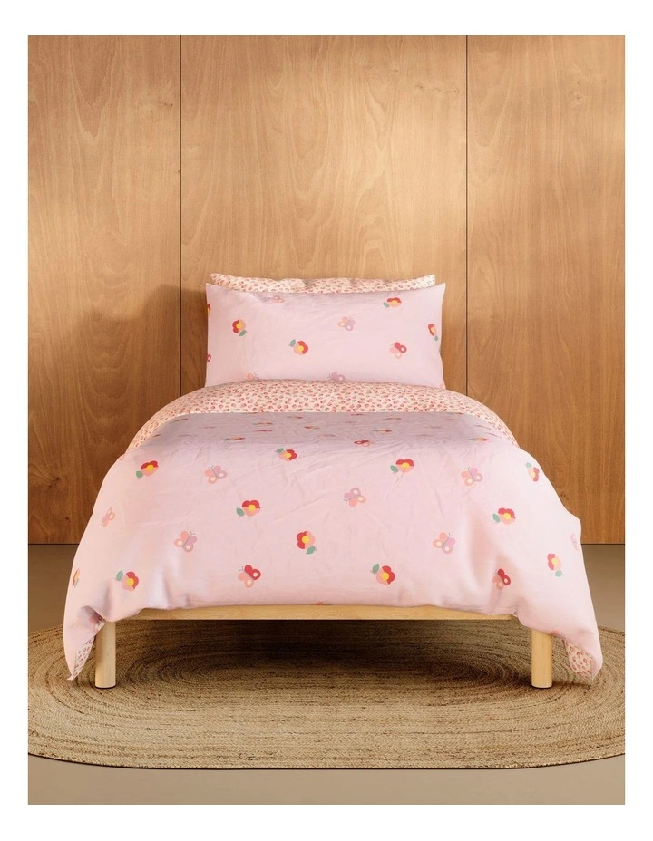 Flutter Kids Quilt Cover Set in Fairy Floss image 1