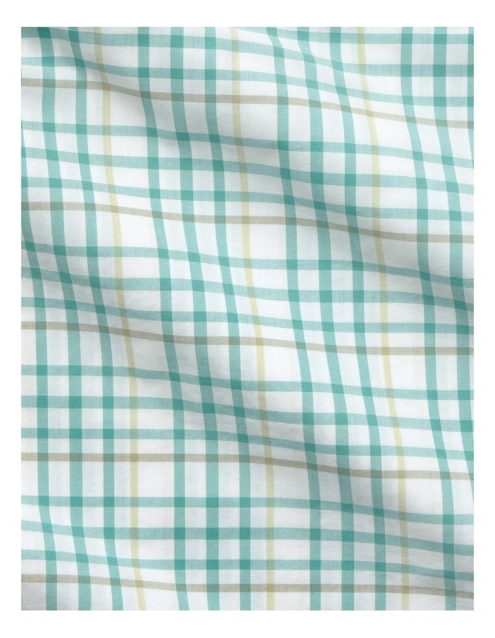 Bayley Check Washed Percale Sheet Set in Arctic Green image 3