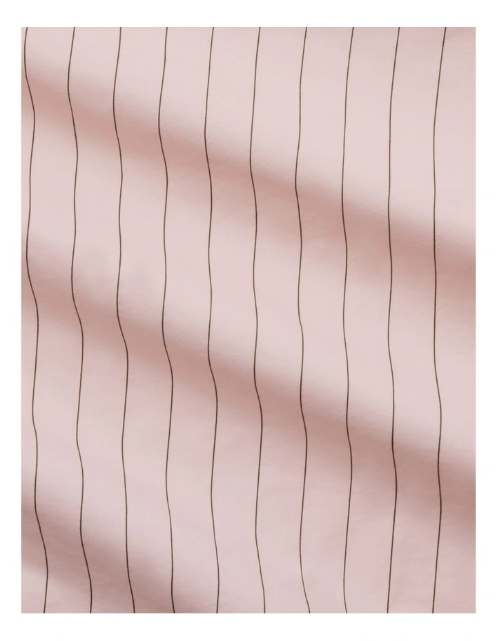 Bayley Stripe Washed Percale Sheet Set in Lychee image 3
