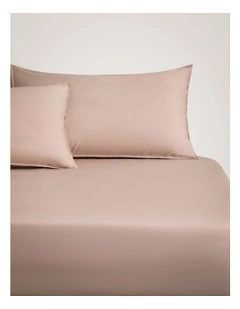 Bayley Washed Percale Fitted Sheet in Clay