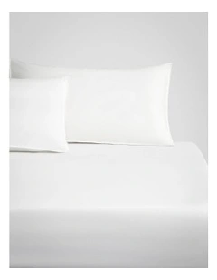 Bayley Washed Percale Fitted Sheet in White