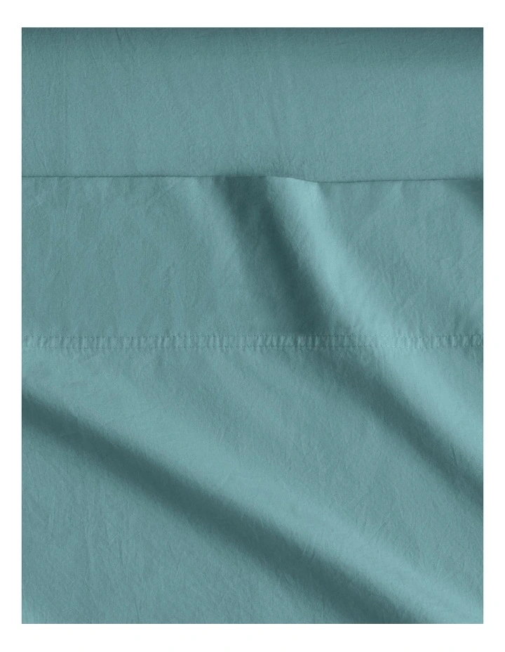 Bayley Washed Percale Sheet Set in Arctic Green image 2