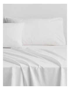 Bayley Washed Percale Sheet Set in White