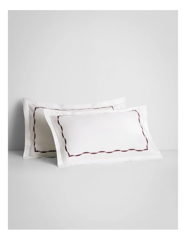 Belgrave Tailored Pillowcase Pair in Dark Cherry image 1