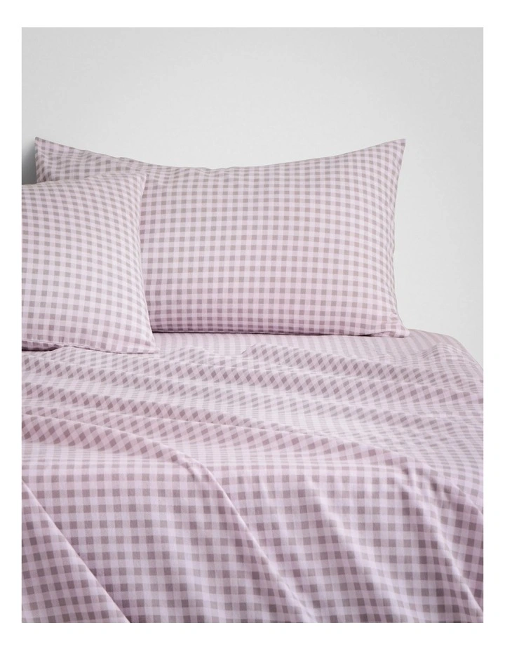 Flannelette Mini Gingham Sheet Set in Lilac Mist image 1