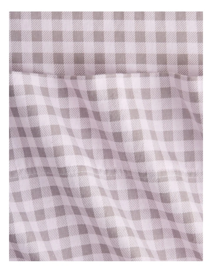 Flannelette Mini Gingham Sheet Set in Lilac Mist image 2