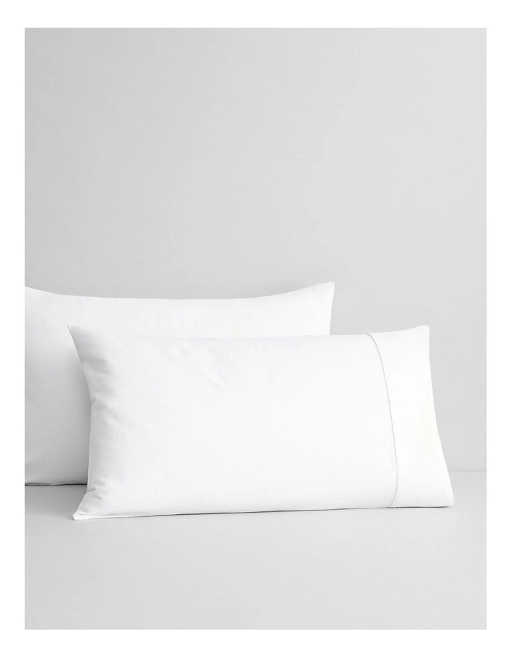 Flannelette Pillowcase Pair in White image 1