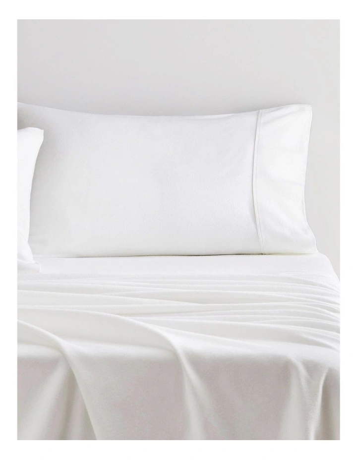 Flannelette Pillowcase Pair in White image 2