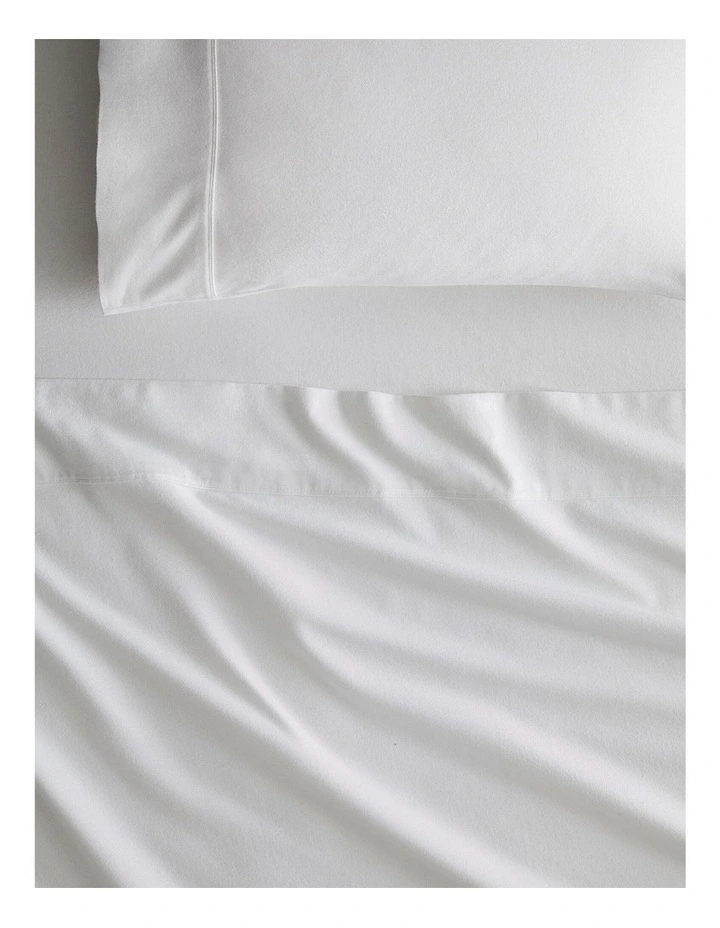 Flannelette Pillowcase Pair in White image 3