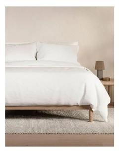 Flannelette Quilt Cover Set in White